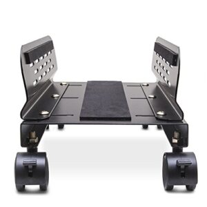 Slim Computer PC or UPS Metal Floor Stand with Adjustable Width and Locking Caster Wheels