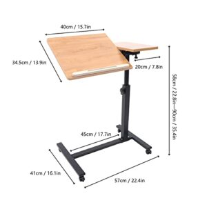 Fetcoi Rolling Laptop Desk, Desktop 360°Rotation Height Adjustable Laptop Table Laptop Cart Laptop Stand for Couch, Bed, Recliner, Chair, Standing