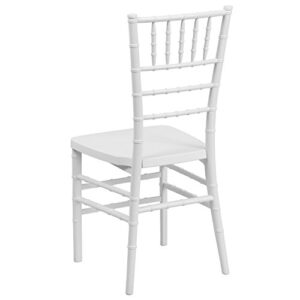 EMMA + OLIVER White Resin Stacking Chiavari Chair