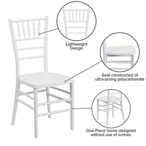 EMMA + OLIVER White Resin Stacking Chiavari Chair