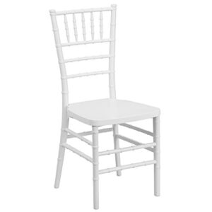 EMMA + OLIVER White Resin Stacking Chiavari Chair