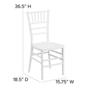 EMMA + OLIVER White Resin Stacking Chiavari Chair