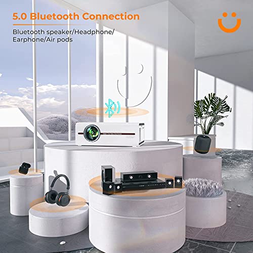 YABER Upgrade 2.4G&5G Dual Band WiFi Bluetooth 5.0 Projector with Tripod and Carring Bag, Enhanced Mini Portable Projector 1080P for Home and Outdoor Movie with Synchronize Screen&Zoom for Android/iOS