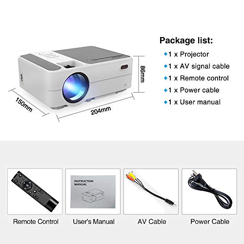 Mini 1080p Projector with WiFi and Bluetooth Outdoor, Portable Home Theater Full HD Bedroom Projector Wireless Sync for iPhone/Android, TV Projectors with Apps Netflix Android OS, HDMI AV USB Port