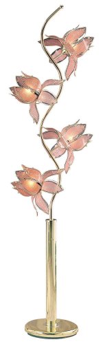 Ore International K9334G 73-Inch Flower Floor Lamp, Brass