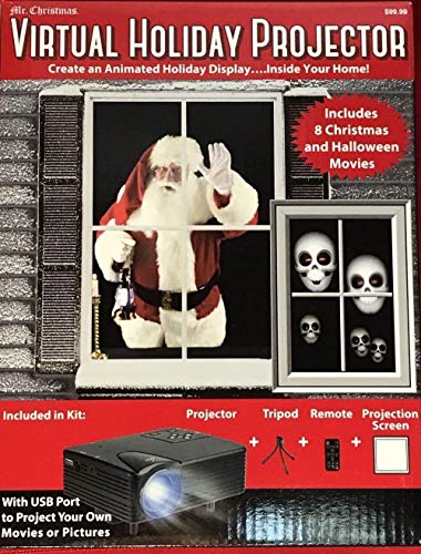 Virtual Holiday Projector - 8 Christmas and Halloween Movies