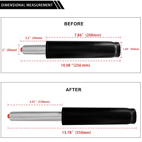 TIANSHU Chair Cylinder Replacement, Heavy Duty(450lbs) Gas Cylinder for Office Chairs, Pneumatic Piston Gas Lift Universal Size (Small, Black)