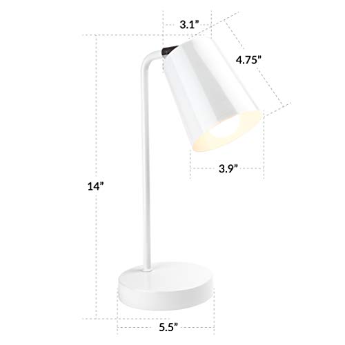 Newhouse Lighting NHDK-OS-WH Oslo Contemporary Desk Lamp with LED Bulb Included, White