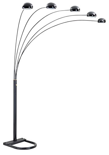 OK Lighting OK-9628K 5-Arch Floor Lamp, 88-Inch, Polished Black