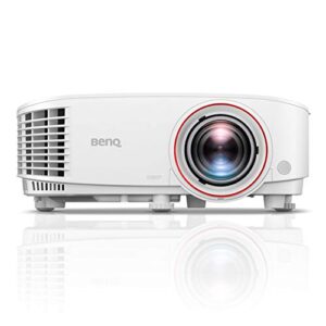 benq th671st full hd 1080p projector for gaming: high brightness 3000 ansi lumen, low input lag, superior short throw for table top placement – white