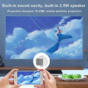 FastUU Househeld Mini Projector, Portable Projector LED Projector Home Cinema, with a Sound Cavity and a Built-in 2.5W Speaker, US Plug