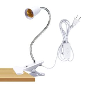 clamp light socket,clip desk lamp socket,clip bulb desk lamp,desk light adapter with flexible gooseneck,clip on light socket with on/off switch,e26/e27 clamp light bulb stand (1pc)