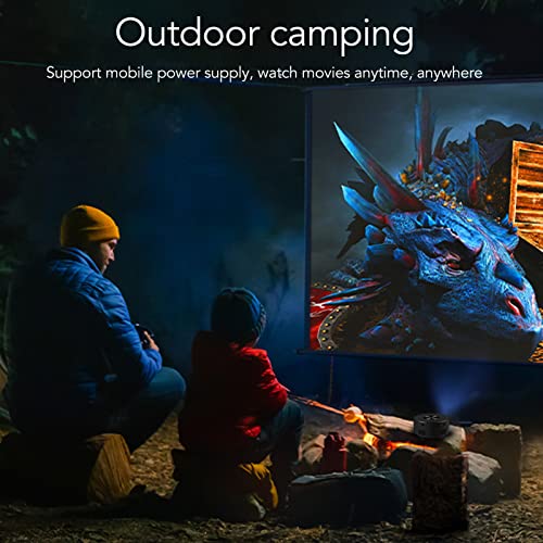 Video Projector, HD 1080P LED Mini Projector Portable Projector, Up to 100in USB Charging Wireless Movie Projector Built in Speaker, Outdoor Pocket Pico Projector for Smartphone, Tablet, Laptop