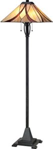 quoizel tfas9360va asheville tiffany floor lamp, 2-light, 200 watts, valiant bronze (60″ h x 17″ w)