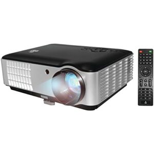 full hd 1080p video & cinema home theater projector – built-in stereo speaker, lcd + led lamp, keystone adjust, digital multimedia, 2xhdmi, 2xusb & vga inputs for tv pc game business computer & laptop