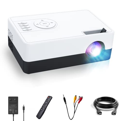 Salange Mini Projector 2022 Upgraded Portable Video Projector for Cartoon, Kids Gift, LED Projector, Compatible with 1080P HDMI TV Stick USB AV Laptop,Smartphone, for Home Cinema & Outdoor Movies