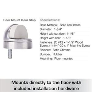 BRINKS Commercial - Dome Floor Door Stop, Satin Chrome Finish - Non-Obtrusive Option to Protect Doors and Walls