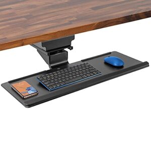 stand steady under desk keyboard tray | adjustable tilting keyboard shelf for ergonomic typing | screw-on under desk storage with cable clips (tray specs: 26.5in x 10in | overall specs: 26.5in x 17in)