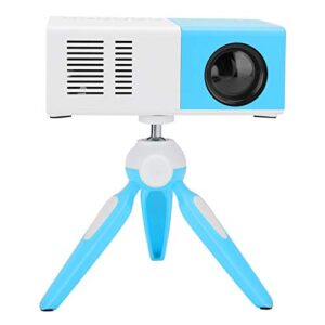 salutuy j9 mini portable projector, home movie projector usb, 4k decoding, remote control, bluetooth supports wireless simultaneous screen for home cinema & outdoor movie(white blue)