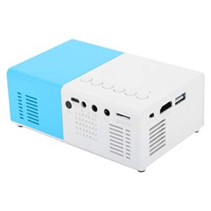 SALUTUY J9 Mini Portable Projector, Home Movie Projector USB, 4k Decoding, Remote Control, Bluetooth Supports Wireless Simultaneous Screen for Home Cinema & Outdoor Movie(White Blue)