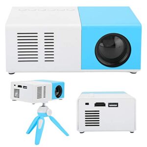 SALUTUY J9 Mini Portable Projector, Home Movie Projector USB, 4k Decoding, Remote Control, Bluetooth Supports Wireless Simultaneous Screen for Home Cinema & Outdoor Movie(White Blue)