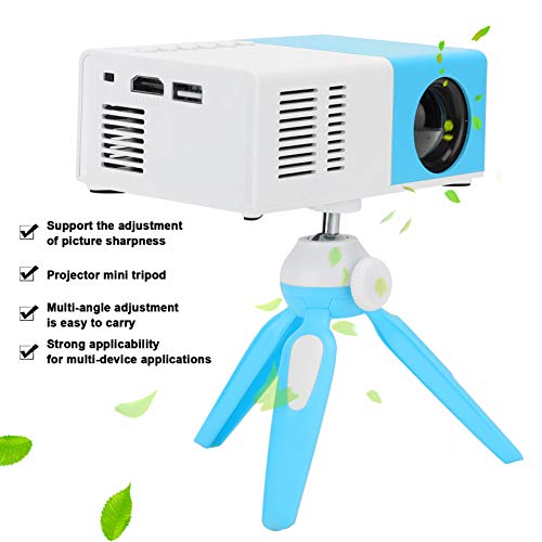 SALUTUY J9 Mini Portable Projector, Home Movie Projector USB, 4k Decoding, Remote Control, Bluetooth Supports Wireless Simultaneous Screen for Home Cinema & Outdoor Movie(White Blue)