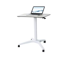 cartmay pneumatic adjustable height laptop desk, sit and stand mobile, ergonomic design, excellent computer workstation for classrooms, offices, and home! 25.5”x18 (white)