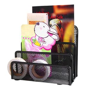 Metal Mesh Desktop Organizer Memo Holders Vertical Magazine Display File Folder Letter Holders for Home School Office Use