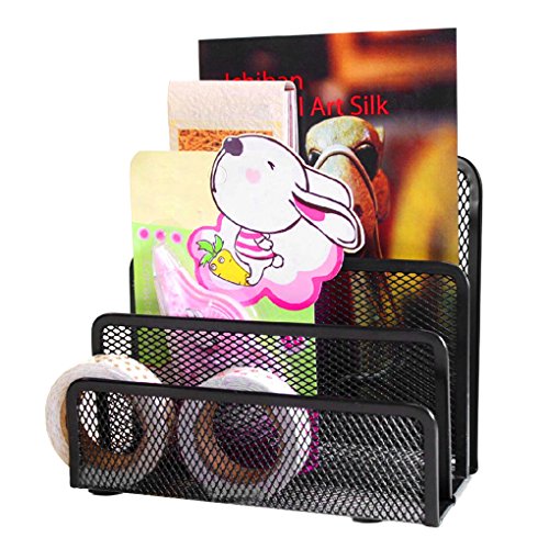 Metal Mesh Desktop Organizer Memo Holders Vertical Magazine Display File Folder Letter Holders for Home School Office Use