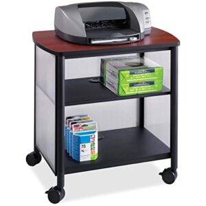 safco products impromptu mobile print stand 1857bl, cherry top/black frame, 200 lbs. capacity, contemporary design, swivel wheels