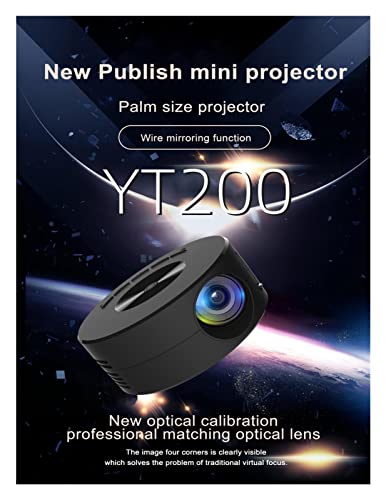 TOPOB Ultra-Small Portable Projector, can be Connected to External Earphone Audio Micro Mini Mobile Phone Projector YT200