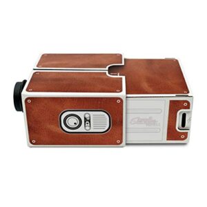 Shentesel Smart Phone Projector Mini DIY Cardboard Home Cinema Theater Vintage Portable - Coffee