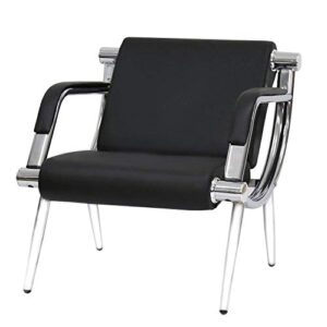 Kinsute 3 PCS Office Reception Chairs 4-Seats Waiting Room Chairs for Salon Barber Bench Airport Bank Hall Visitor Guest Black PU Leather Sofa