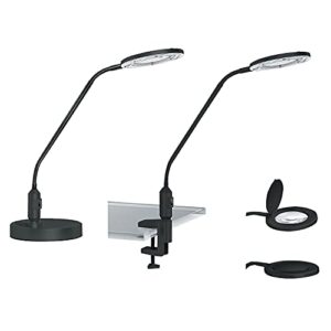 Alera LEDM765B Led Magnifier Lamp, Desktop Or Clamp-On, 19-Inch High, Black