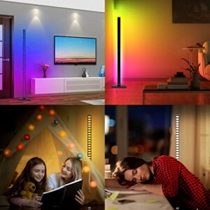 AKEPO Floor Light Smart RGBIC Music Melody Corner Floor Lamp, APP/Remote/Voice Control Dimmable Rhythm Pickup Light for Game Room, Bar, TV, Bedroom, Party (Compatible with Alexa & Google Assistant)