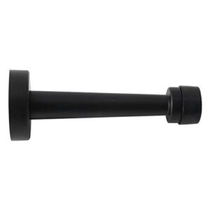 door stop stopper zinc alloy doorstop, wall mount, longer and stronger,easy to install ,plastic expansion & screws included (black, 4.7″/12cm)