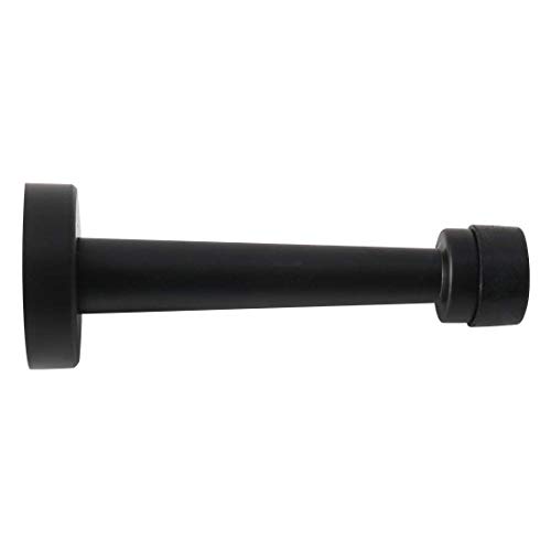 Door Stop Stopper Zinc Alloy Doorstop, Wall Mount, Longer and Stronger,Easy to Install ,Plastic Expansion & Screws Included (Black, 4.7"/12cm)