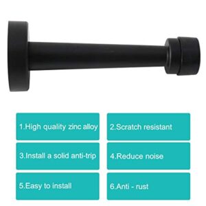 Door Stop Stopper Zinc Alloy Doorstop, Wall Mount, Longer and Stronger,Easy to Install ,Plastic Expansion & Screws Included (Black, 4.7"/12cm)