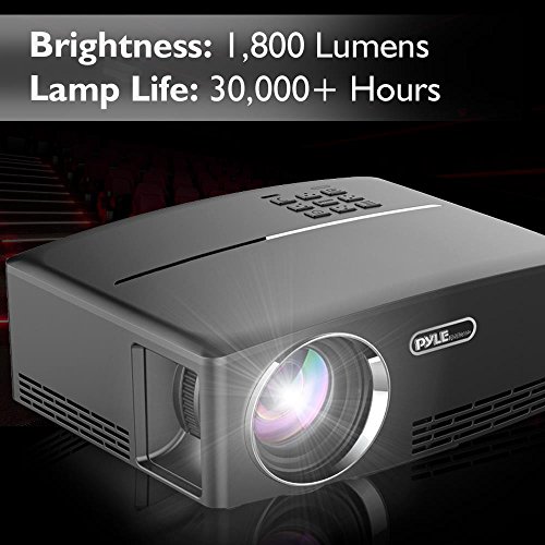 Pyle Multimedia Home Theater Projector - Portable HD 1080p LED with USB HDMI Digital Data System Projection for Entertainment Video Photo Game Full Cinema Movie in Your Laptop - PRJG98