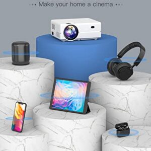 ROVOMKO Projector, Projector with WiFi and Bluetooth, 600 ANSI Bluetooth Projector, 4K Support, 2.4G&5G Two-Channel WiFi, Home Projector Compatible w/iOS/Android/Win/TV/PS5,Carry Bag Included