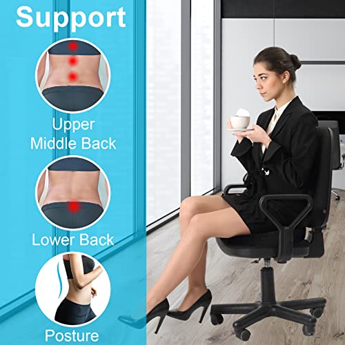 Yoannwin Lumbar Support Office Chair, Memory Foam Back Cushion for Back Pain Relief - Ideal Back Support for Office Chair, Computer, Carseat, Gaming Chair, Recliner