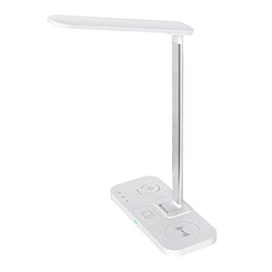 sgdsf 15w qi quick wireless charger led desk lamps dimmable eye table lamp watch charging for home office light
