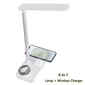 SGDSF 15W QI Quick Wireless Charger LED Desk Lamps Dimmable Eye Table Lamp Watch Charging for Home Office Light