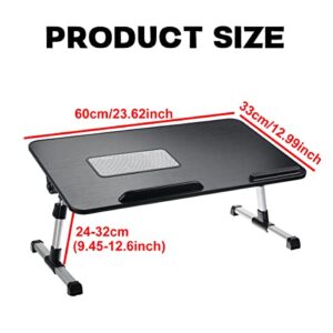 ZEMILY Portable Folding Laptop Stand Holder Study Table Desk Cooling Fan Foldable Computer Desk for Bed Sofa Tea Serving Table Stand