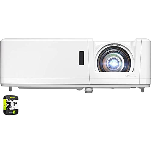 Optoma GT1090HDR Short Throw Laster Home Theater Projector Bundle with 1 YR CPS Enhanced Protection Pack