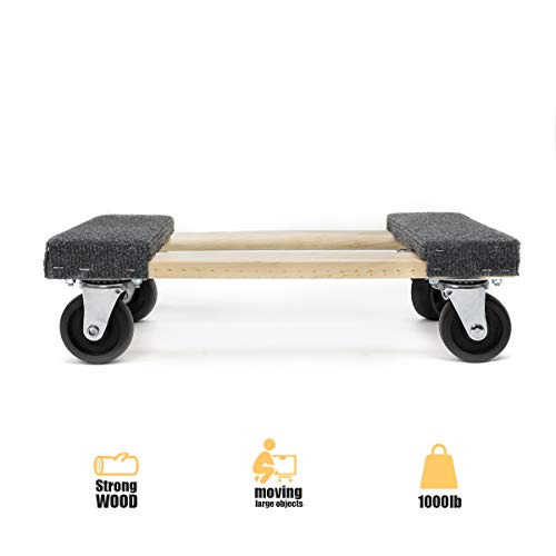 Stark Wheeled Heavy Duty Furniture Dolly Moving Carrier Casters for Heavier Mover Dollies 1000lbs Capacity