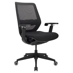 workpro® sentrix ergonomic mesh/fabric mid-back manager’s chair, 3d arms, black