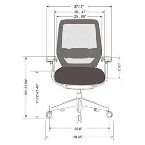 WorkPro® Sentrix Ergonomic Mesh/Fabric Mid-Back Manager's Chair, 3D Arms, Black