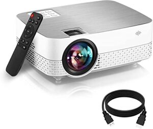 portable mini projector 1080p supported, 6500 lumens movie projector hifi speaker for home theater projector, 60,000 hours led lamp life outdoor video projector for tv stick/switch/laptop/ps5/usb/hd