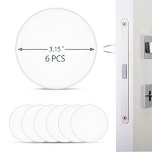 large door knob wall protector 3.15“, 6pcs white door stopper wall protector with strong self adhesive, soft silencer door bumpers for home and office
